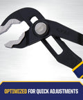 GrooveLock Pliers Set 8 Piece With Press And Slide Quick Adjust Non Slip Anti Pinch ProTouch Grips in close-up view