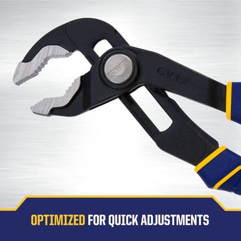 GrooveLock Pliers Set 8 Piece With Press And Slide Quick Adjust Non Slip Anti Pinch ProTouch Grips in close-up view