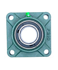 2 Inch Bore Pillow Block Bearings Set Of 2 with Square Flange Cast Iron Housing and Chrome Steel Ball Bearings, front view