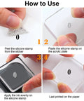How to use Vintage Date Clear Stamps Top Shelf Seal Set: peeling, mounting, inking, and stamping process.