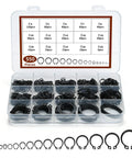 550 Piece Snap Ring Set For Axles And Shafts External Circlip Retaining Clips in plastic box with organized compartments