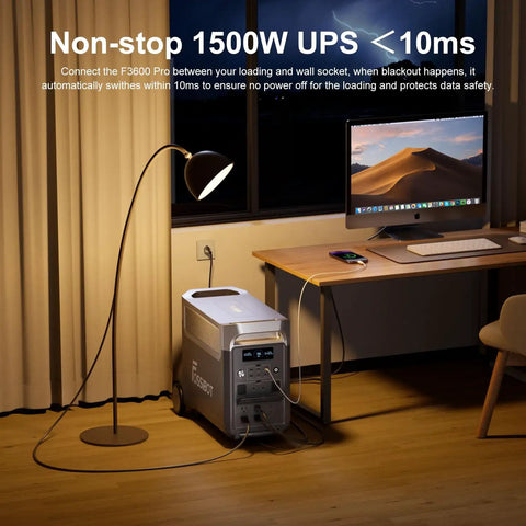 Big Time Portable Power Station With Dual 420W Solar Panels And 3840Wh LiFePO4 Battery Delivers 3600W Pure Sine Wave for home office setup.