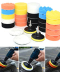 3 Inch 31 Piece Car Polishing Pad Kit With Foam Buffing Pads And Wool Buff Pad For Drill Quick Change Color Coded Sponges