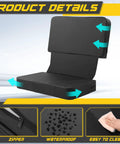 Go Kart Two Seater Seat Cushion With Elastic Straps, Waterproof PU Go Cart Seats For Two, shown with cleaning demonstration