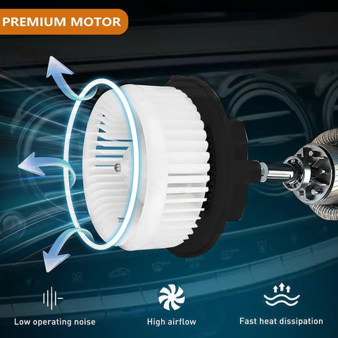 No Sweat Direct Fit Replacement For Kia Forte 2019 2022 And Niro 2017 2019 Plus Hyundai Ioniq 2017 2019 A C Heater Blower Motor with fan showing airflow design.