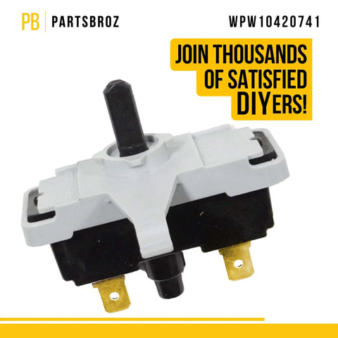 Push To Start Dryer Switch Replacement For Whirlpool Amana Roper Admiral Dryers Compatible With AP6021228 W10420741 2311744 PS11754549
