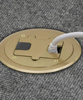 Preassembled Flange Cover And Leveling Ring For Floor Boxes Poured In Concrete With 15A 125V Outlet Included Brass Fits RF400 Floor Box