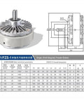 Powder Brake For Linear Motion, FZ25A-1 2.5Kg Capacity, Single Axis Magnetic Powder Brake diagram and specs