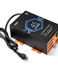 Straight Up Solid 45 Amp RV Converter 120V AC To 12V DC Smart Battery Charger showing black casing with power cord.