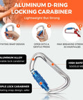 Heavy Duty Tree Climbing Rope With Steel Core Flip Line Half Inch Twelve Feet Triple Lock Carabiner Adjuster Steel Swivel Snap Cut Resistant Arborist Gear For Safe Fall Protection carabiner.