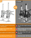 Image comparing Heavy Duty Arm Jacks 2 Pack 440 Lbs Capacity Furniture Lift Tool to competitors, showcasing features and materials.