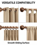 Industrial Pipe Curtain Rod Kit 18 To 88 Inch Adjustable 1 Inch Diameter Wrap Around Metal Window Treatment Rods with beige curtains