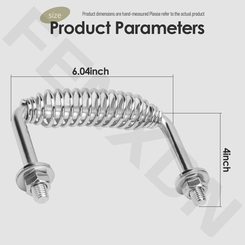 Image showing Five And Three Eighths Inch Spring Handle With One Half Inch Rod For BBQ Grills And Wood Stoves Bolt On Mount.