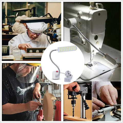 36 LED Gooseneck Sewing Machine Light With Magnetic Base Eye Friendly Bright White Lamp For Lathes Drills And Workbenches