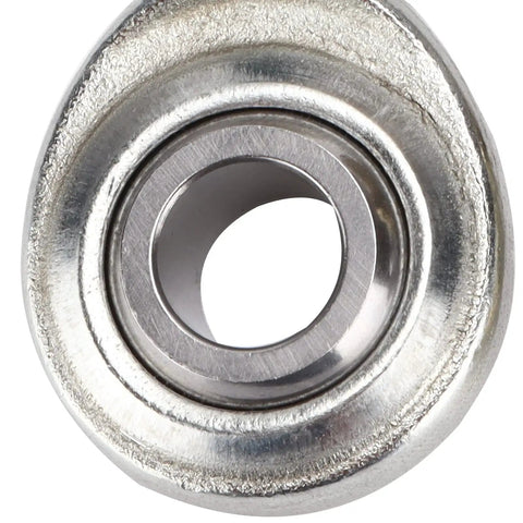 Heavy Duty Rod End Bearings 1/2 Inch 20 RH and LH Threads Beefy Heim Joint Set for Cars Boats ATVs Motorcycles 2 Pack with High Load Capacity and 12,200 Lb Lateral Support, stainless steel bearing close-up