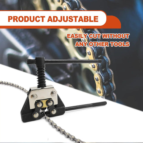 Beefy Heavy Duty Roller Chain Breaker And Detacher Tool For 25 35 40 41 50 60 Chains Including 415H 428H 520 530 shown in use