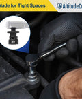 Mechanic uses Low Profile Impact Socket Adapter Set For Tight Spaces Lets You Convert Drive Sizes From Three Eighths To Half Inch And From One Quarter To Three Eighths And From Three Quarters To One Inch And From One Half To Three Quarters Four Pack For Pros in engine compartment.