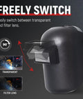 Auto Darkening Welding Helmet With Flip Front Viewing Area 3.86 By 1.61 Inches, Adjustable Headgear, Shade 11