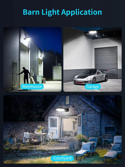 Led Barn Light Dusk To Dawn Outdoor Lighting 150W 18000 Lm 5000K Daylight IP65 Waterproof Flood Light For Barns Yard Garage Warehouse Outdoor Security Lights 2 Pack