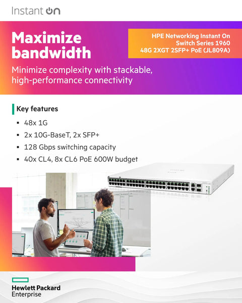 48-Port PoE Smart-Managed Layer 2+ Gigabit Switch With 2x 10GBaseT and 2x SFP Plus, beefy 600W PoE Budget, product brochure.