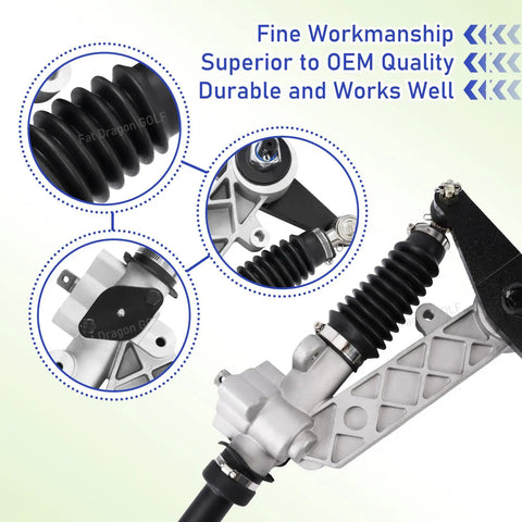Close-up of EZGO Steering Rack for 1994.6 to 2001 TXT and Medalist Golf Carts OEM 70314 G01 70314 G02 visible, showing details.
