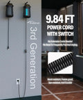 High Powered 4200V Bug Zapper for Outdoor and Indoor Use With 9.84 Ft Power Cord And Easy Switch installed on indoor wall
