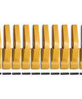 10-piece Weld On Flush Mount 2A Bucket Shanks And L2520W 2AH Teeth With Pins For Backhoe And Mini Excavator Buckets in a row