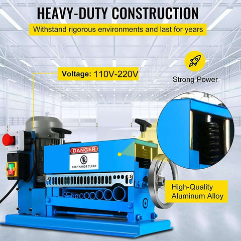 Automatic Electric Wire Stripper With 370W Motor Beast Workhorse, aluminum alloy frame, 10 blades for 1.5-38mm wires