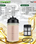 Premium Heavy Duty Engine Air Filter For 2013-2019 Freightliner Cascadia, Western Star M2 112 displayed with specifications chart.
