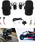 10 Inch Motor Drive Air Wheel Conversion Kit With 250W 24V Electric Cart Scooter Motor, Thumb Throttle, components displayed