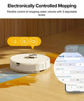 Hands Free Robot Vacuum And Mop With 7-9 Weeks Self Emptying, 10000 Pa Suction, app control on phone screen, white finish