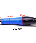 Heavy Duty Pneumatic Lapping Grinder Featuring 1.0mm Fast Reciprocating Stroke Micro Air Pencil Die Kit, 207mm tool length.