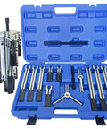 6 In 1 Gear Puller Set With 13 Pieces Including 2 Jaw And 3 Jaw Bearing Puller Kit Reversible Jaws Cr V Steel in blue case.