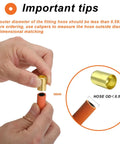 Brass Hose Ferrules 0.560 Inch ID 1 Inch Length 50 Pack Built Tough For Air Torch And Acetylene Hoses With Leak Proof Seal And Tight Fit Designed For Dependable Air Hose Connections On Welding Torches. Brass ferrule shown with hose OD under 0.560 in.
