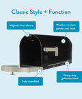 Large Steel Post Mount Mailbox In Black With Brushed Nickel Finish Built Tough Weatherproof Outdoor Mailbox For Year Round Use Spacious Curbside Mailbox For Mail And Packages