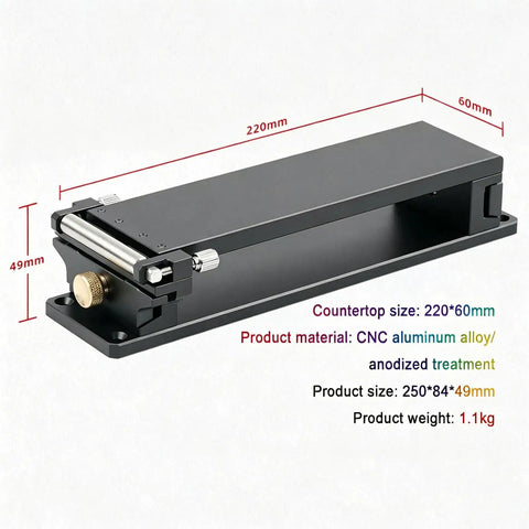 Top Shelf Aluminum Alloy Sandpaper Holder With Smooth Dual Knobs For A Dead Sure Grip Fits Standard 220x60mm Sheets, CNC construction.