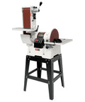 Six Inch Fortyeight Belt And Twelve Inch Disc Sander Combo Pairing One Point Five Horsepower Dual Voltage Motor with open stand