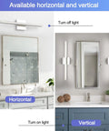 LED Vanity Light Bar 20 Inch Chrome Bathroom Fixtures 12W Over Mirror Lighting With 850 Lumens Cool White 6000K Modern Acrylic