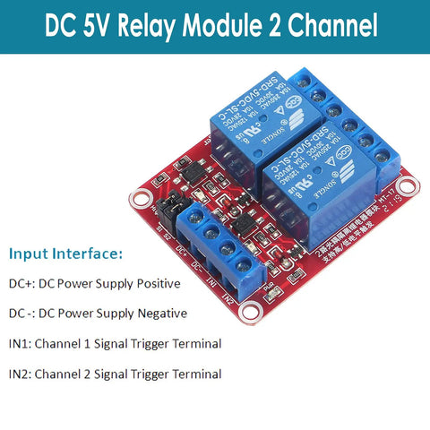 Two Channel 5V Relay Module With Optocoupler Isolation And High Or Low Level Trigger, 10A AC 250V And 10A DC 30V Load, Ideal For Arduino Raspberry Pi And DIY Projects, High Current Relay Board
