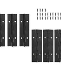 Six Pack Continuous And Piano Hinges For 4 Inch Openings In Black 304 Stainless Steel, 0.04 Inch Thick, Heavy Duty Hinges With Screws