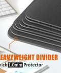 Heavy Duty Triangle Sheet Lifters For Three Ring Binders Kick Paper Curl To The Curb With These Solid Plastic Page Protectors 12 Pack on desk.