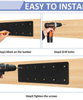 Lock Down Your Build With This Heavy-Duty 4 Pack Of 15.7 In X 5 In Straight Steel Mending Plates showing installation steps on wood.