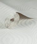Roll of Curvy White Paintable Wallpaper Peelable Wallcovering with Paste The Paper Install Easy To Apply No Fuss Washable And Durable Finish
