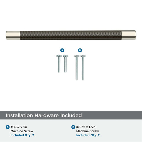 Contemporary 8-Inch Center-To-Center Cabinet Pull in Polished Nickel Gunmetal Finish for Cabinets and Drawers, Esquire Series, 1 Pack