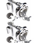 Pair of Mizugiwa marine stainless steel flush hatch lifts with locking, including keys and mounting hardware.