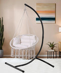 Heavy Duty Hammock Chair Stand for Indoor Outdoor Use, Built Like A Tank 2 Inch Powder Coated Steel C Stand Supports Up To 350 Lbs
