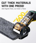 C10 Pro BowGuide Electric Cardboard Cutter Cordless Scissors with LED Display cutting thick carpet material