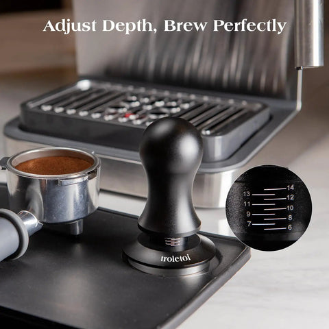 Espresso machine with 7 Piece Espresso Tools Kit For 54mm Breville Portafilters Includes 53.3mm Tamper Distributor Puck Screen Dosing Funnel WDT Tool