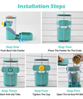 Worry Free Automatic Rabbit Food Dispenser With 35 Oz Gravity Feeding For Bunnies Guinea Pigs And Small Critters, installation steps shown