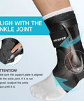 Right Ankle Brace for Women and Men, Sprain Recovery Support With Two Spring Steel Supports and Dual Straps shown in use